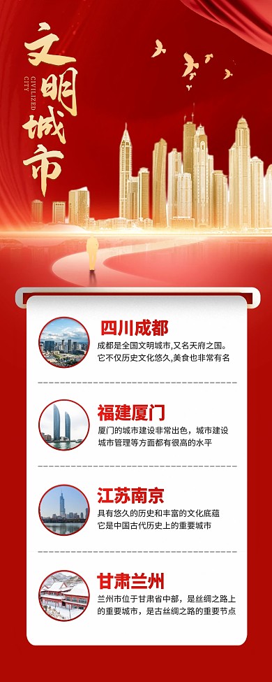 文明城市名单营销长图