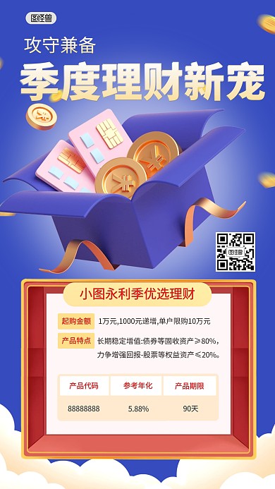 投资理财产品推荐推广产品海报