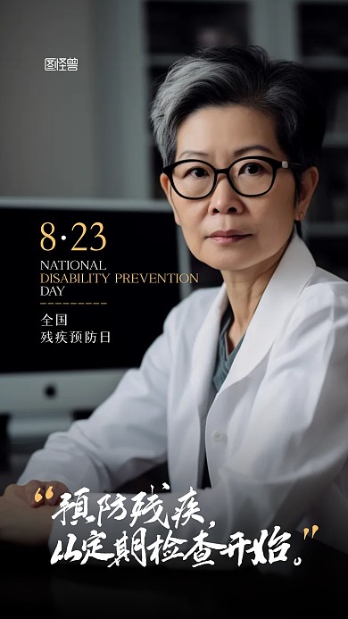 823全国残疾预防日宣传AIGC摄影海报
