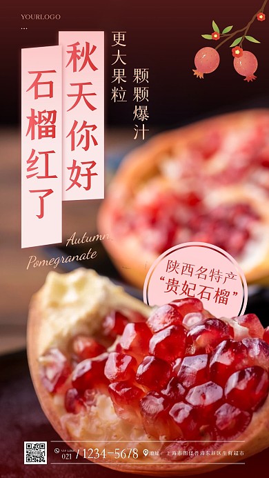 生鲜水果石榴宣传摄影图海报