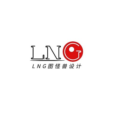 LNG字母圆形红黑简约LOGO