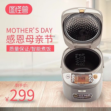 母亲节促销小家电电饭锅电商主图