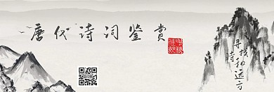灰色背景简约诗词鉴赏banner