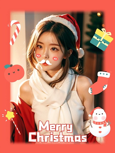 趣味圣诞老人装扮效果模板