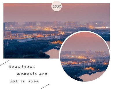 风景摄影文艺信片式拼图