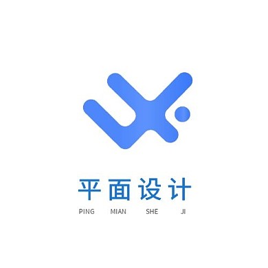 蓝色调平面设计logo