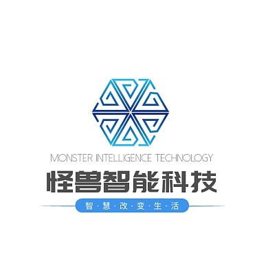 蓝色简约字母色块智能科技公司头像logo
