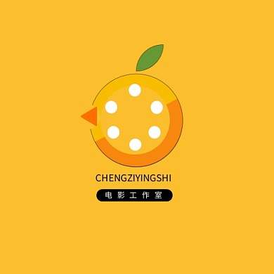 影视logo黄色创意橙子平面logo设计