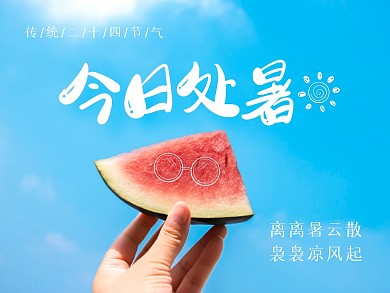 简约摄影风处暑节气公众号横版配图