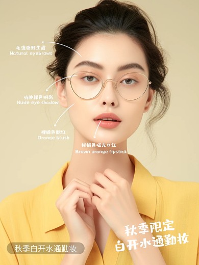 妆容教程简约效果模板
