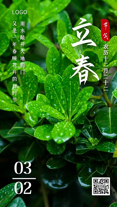 绿色树叶立春摄影风每日一语日签