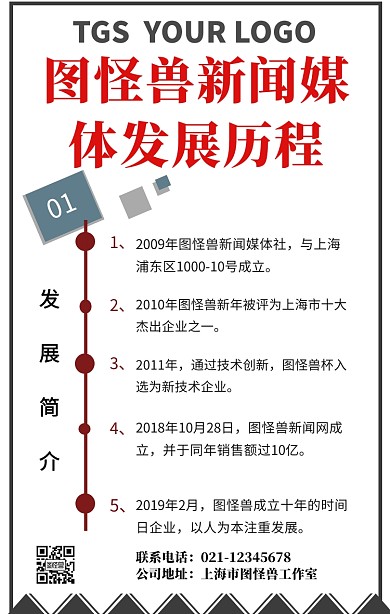 新闻媒体发展历程手机海报