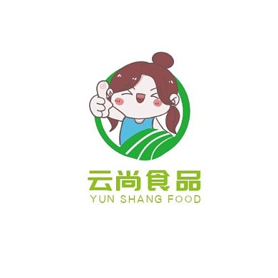 云尚商品卡通女孩点赞绿色LOGO