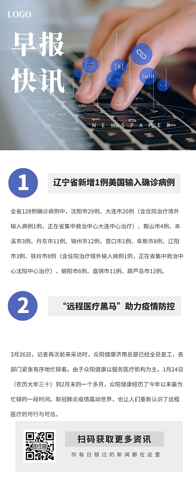 简约风早报快讯营销长图