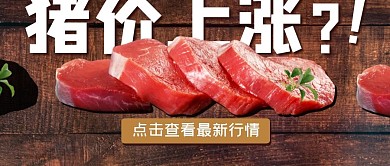 猪价上涨木板美食物价棕色资讯公众号首图
