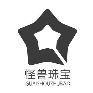 大气几何黑色饰品logo黑底设计