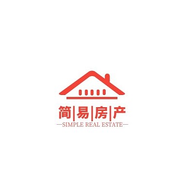 简易房产房子集合简约红色LOGO