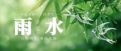 创意摄影风二十四节气雨水公众号首图背景
