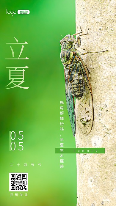 二十四节气节日立夏夏季宣传推广摄影图海报
