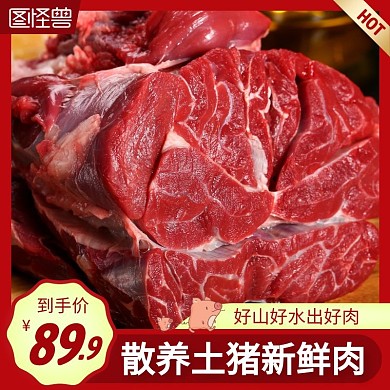 猪肉红色简约主图直通车