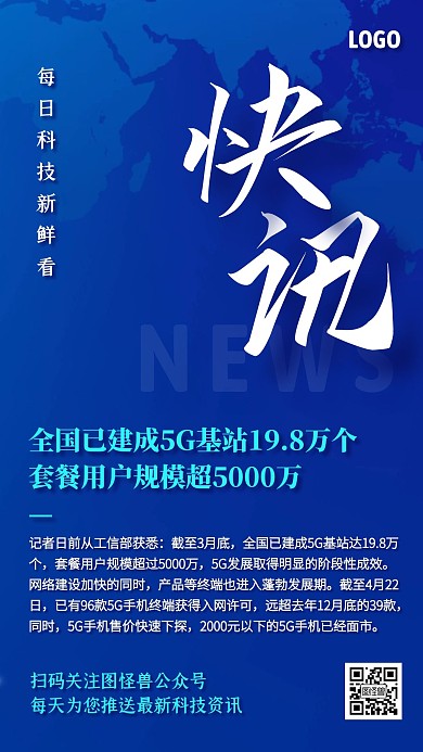 科技行业每日快讯手机海报