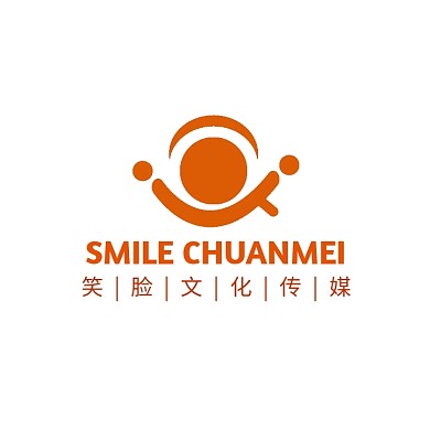 笑脸文化传媒橙色创意logo设计