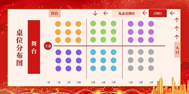 红金大气会议座位分布图