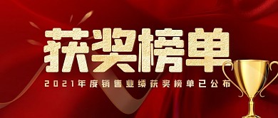 红色简约大气获奖榜单公众号封面