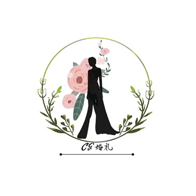 婚礼梦幻鲜花线条logo设计
