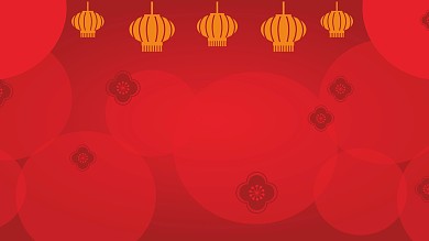 图怪兽原创元素过年背景喜庆红色底图鼠年福气横板海报节日