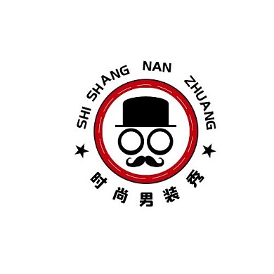 时尚男装店帽子胡子简约红黑LOGO