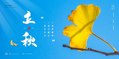 简约大气二十四节气立秋祝福宣传海报
