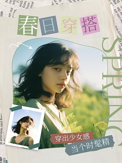 春日穿搭分享攻略创意小红书封面