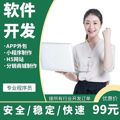 绿色风格程序软件开发商品主图
