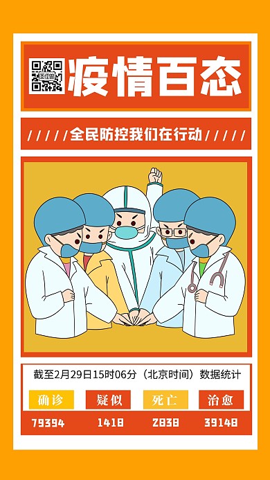 疫情实时动态创意手机海报