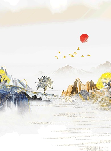 图怪兽原创元素新中式风格装饰画背景