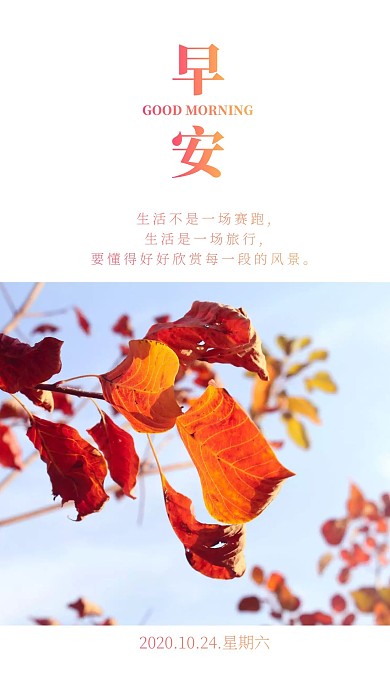 早安风景图简约日签