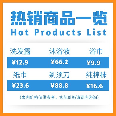 清新简约商品价格图表条形图方形海报