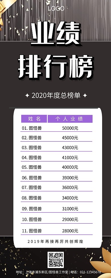 公司年度业绩排行榜创意营销长图