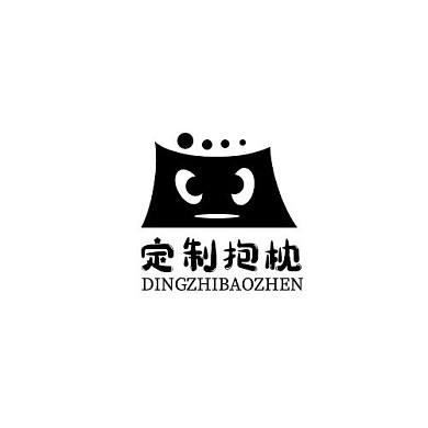 定制抱枕方形眼睛黑白简约LOGO