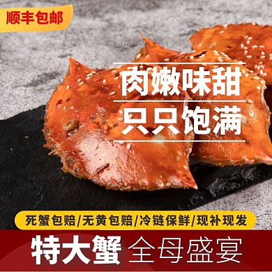 花雕蟹全母盛宴冷链保鲜淘宝红黄主图直通车