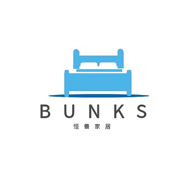 床铺简约蓝色平面LOGO
