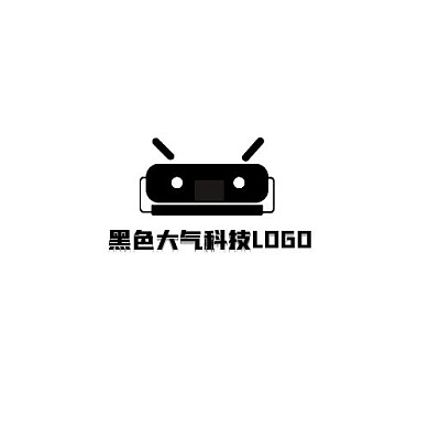 黑色科技公司简约平面logo设计