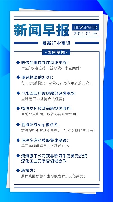 每日新闻资讯科技宣传推广手机海报