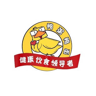 黄色卡通鸭粥鸭面在线logo制作