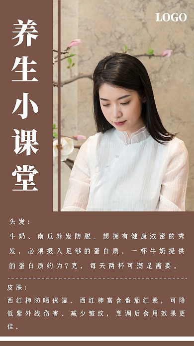 创意简约摄影中医养生人物介绍科普海报