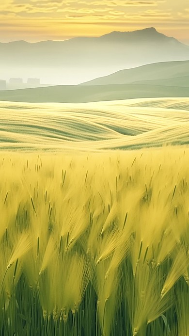 秋天丰收户外小麦插画背景