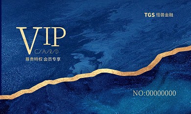 金融理财蓝金简约扁平大气vip卡