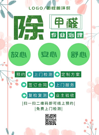 绿色清新甲醛治理宣传海报