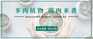 多肉植物公众号首图萌肉来袭简约风格